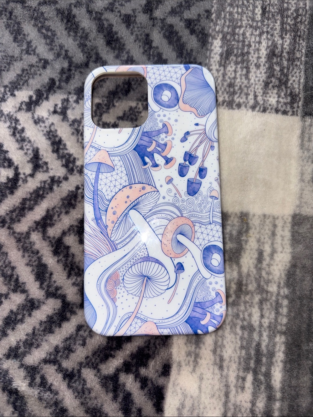 Artistic Pastel Mushroom Phone Case - Pink & Blue